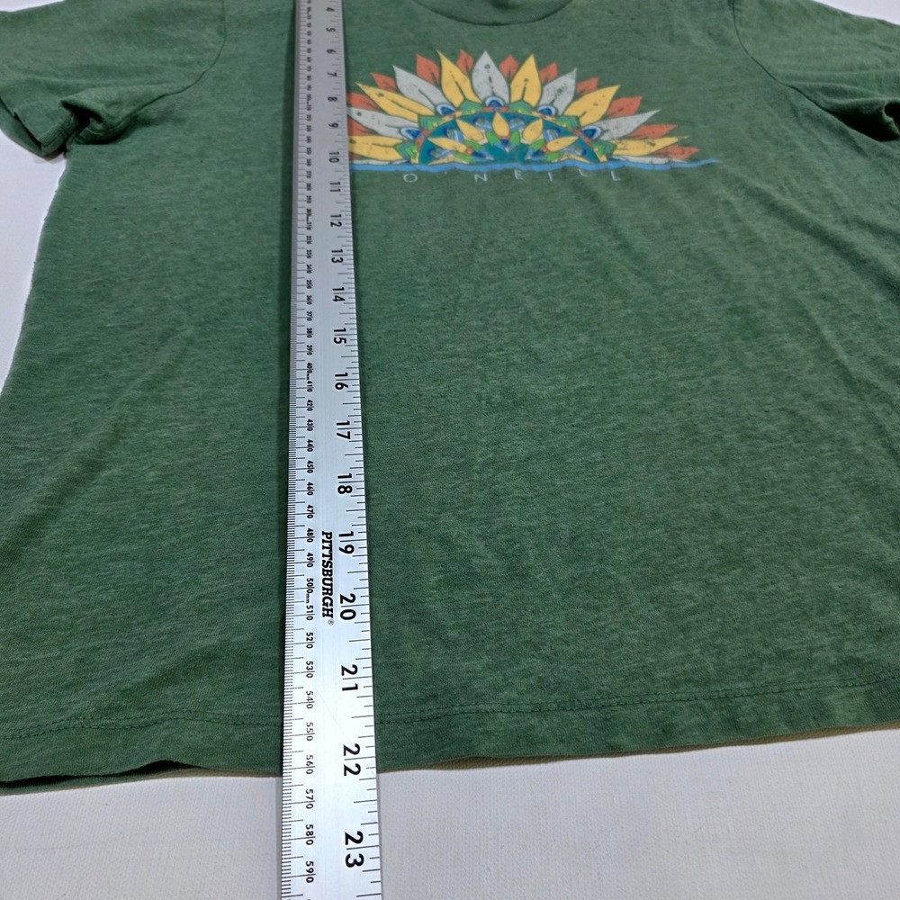 O'Neill Graphic T-Shirt Womens Medium Green Surfboard Sun Sustainable Tee SEO - Picture 3 of 6